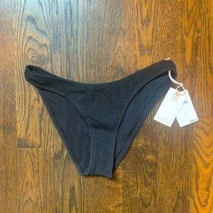 Good American Always Fits Bikini Bottom, Black, S/M (size 1/2)